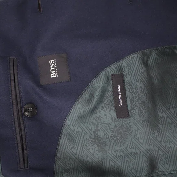 Hugo boss Sport Coat men's 46R Madron Virgin Wool Cashmere leather lapel trim - Picture 12 of 14